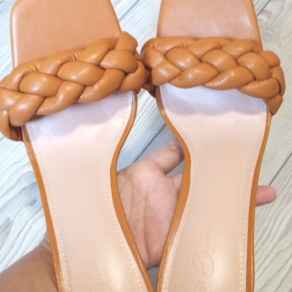 (60-4121) Ermonn Womens Square Open Toe Heeled Sandals Sz 9.5 - Picture 7 of 11